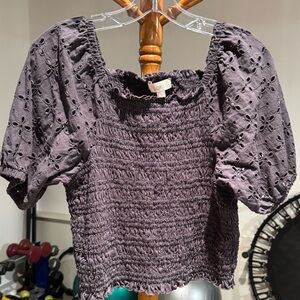 Loft-Scrunched Body, EyeLit Sleeve shirt